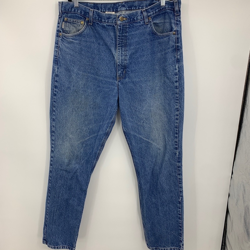 Carhartt Mens 42 Jeans Traditional Fit Heavy Duty Work Grunge Distressed Destroy
